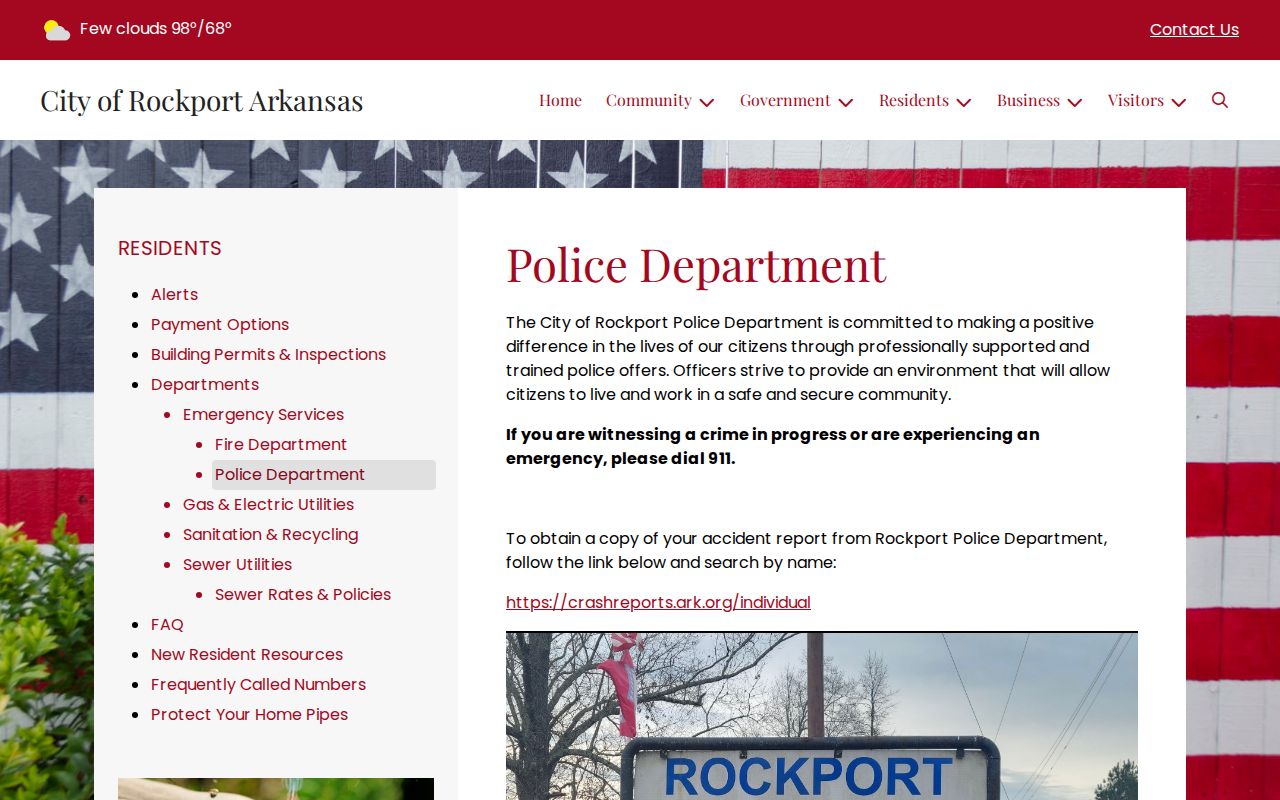Official Rockport Police Department information page
